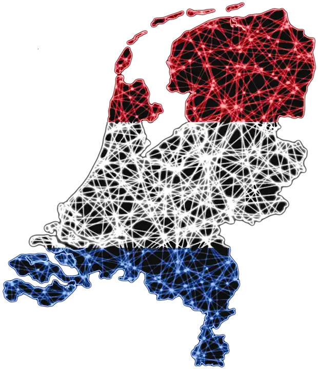 Netwerkkaart van Nederland als beeld voor samenwerken op afstand